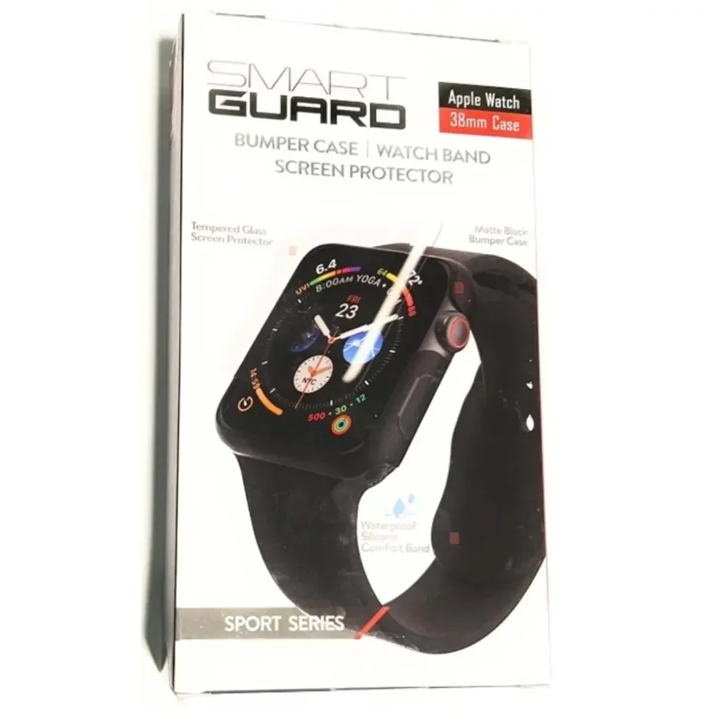 Smart Guard Bumper Case, Watch Band, Screen Protector, Apple Watch 38mm, NWT